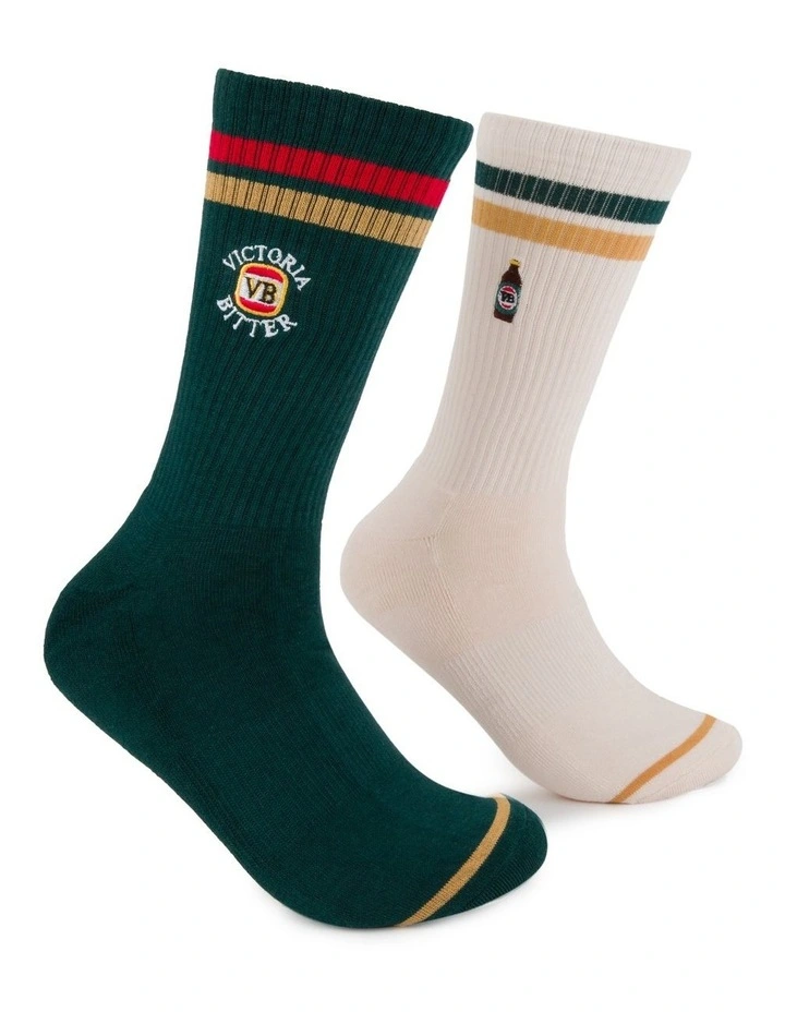 Retro Stubby Sneaker Sock 2 Pack in Multi image 2