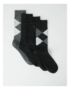 4-Pack Argyle Dress Crew Socks