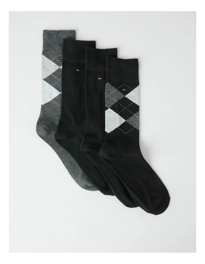 4-Pack Argyle Dress Crew Socks image 1