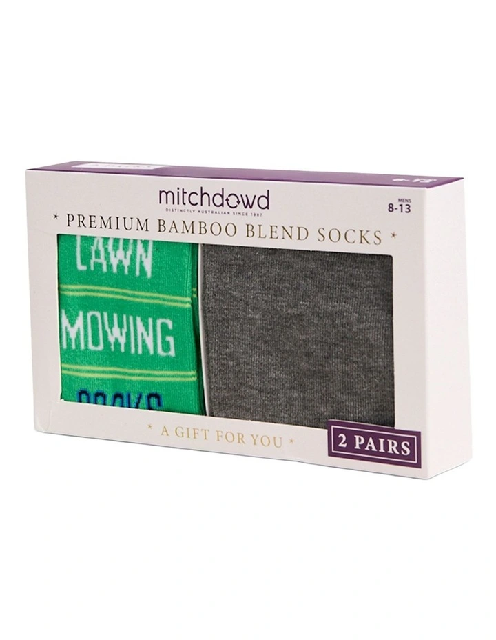 2 Pack Lawn Man Bamboo Boxed Socks image 1