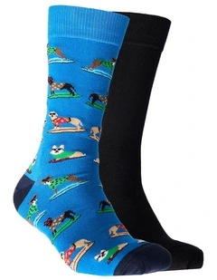 Mitchdowd Mens Dog Surf Bamboo Socks 2 Pack