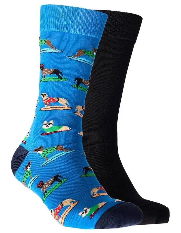 Mitchdowd Mens Dog Surf Bamboo Socks 2 Pack image 1