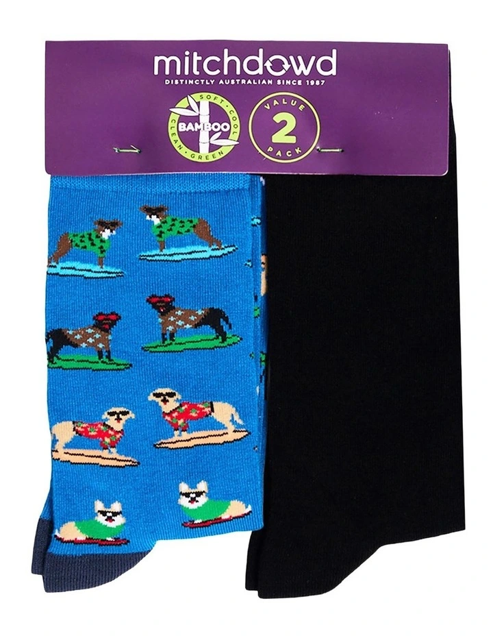 Mitchdowd Mens Dog Surf Bamboo Socks 2 Pack image 2