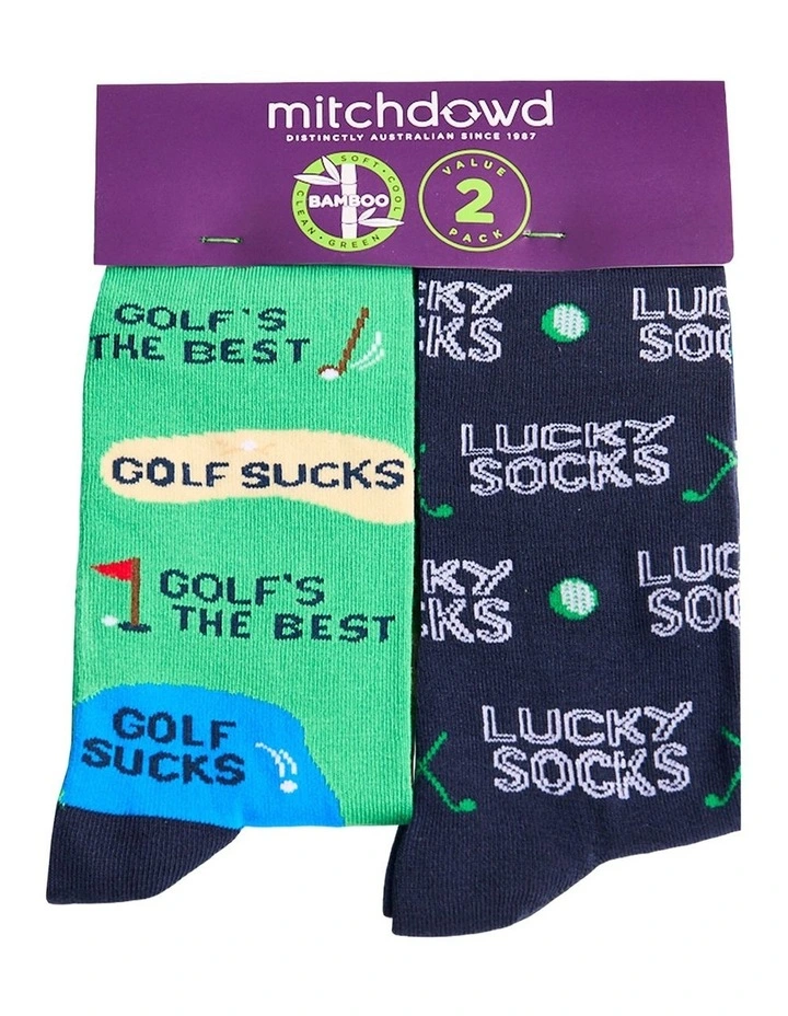Mitchdowd Mens Lucky Golf Bamboo Socks 2 Pack image 2