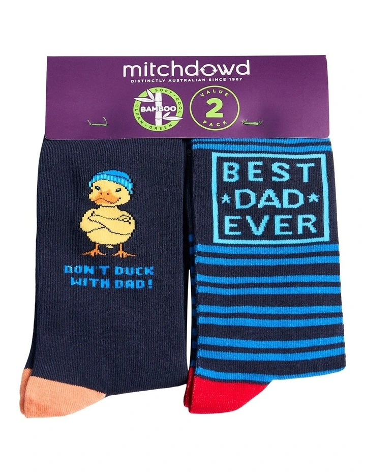 Mitchdowd Mens Duck Dad Bamboo Socks 2 Pack image 2