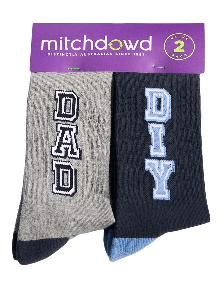 Mitchdowd Mens College Rib Crew Socks 2 Pack image 2