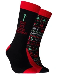 2 Pack Ugly Christmas Cotton Socks