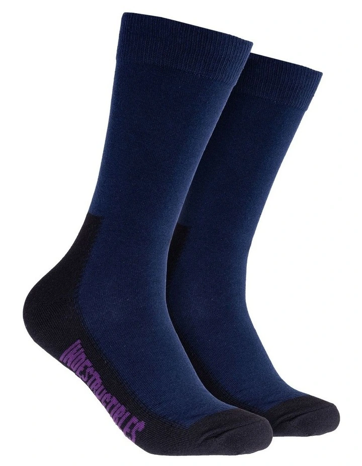 2 Pack Plain Cotton Indestructibles Crew Socks in Multi image 3