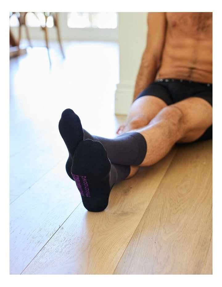 2 Pack Plain Cotton Indestructibles Crew Socks in Multi image 5