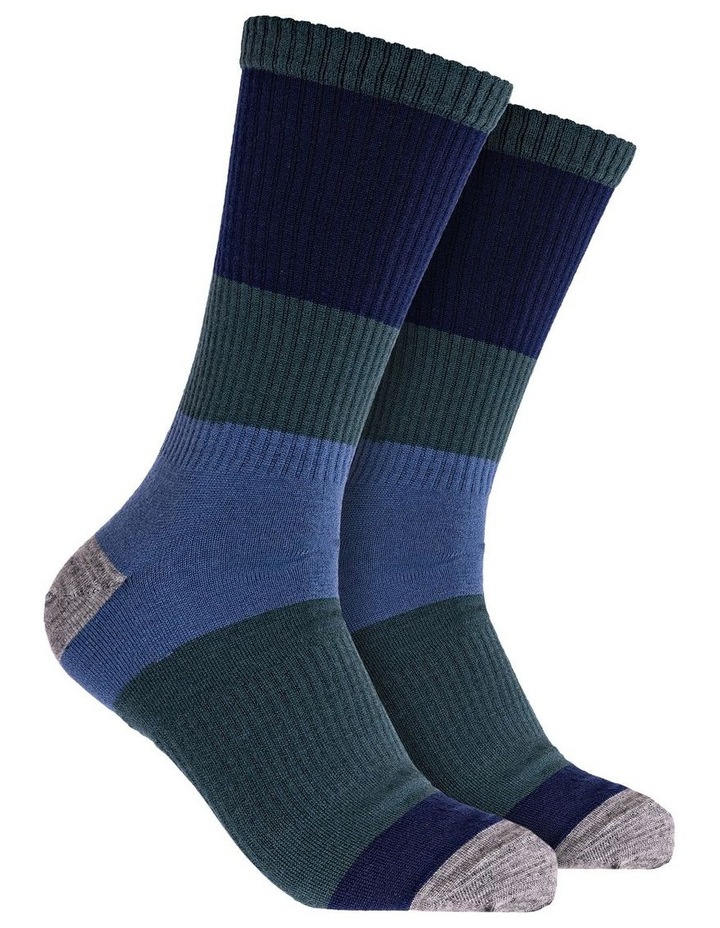 Cozy Toes Colour Wool Casual Crew Sock in Blue Navy
