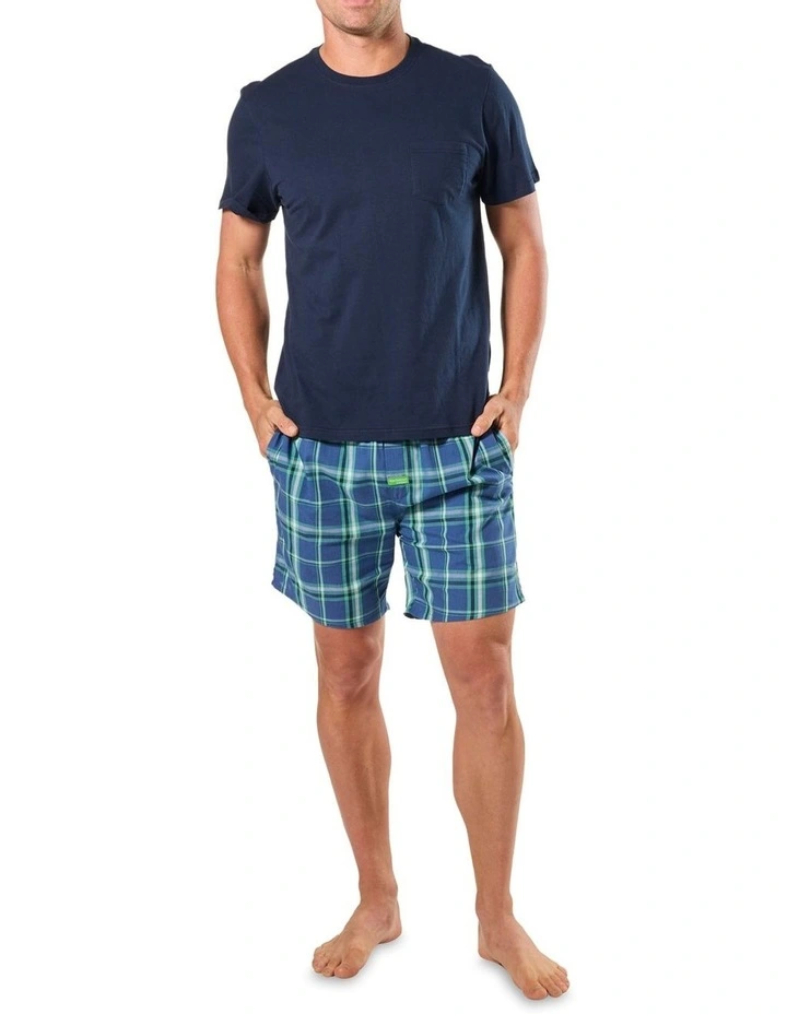 Pocket Cotton Sleep Tee in Navy image 4