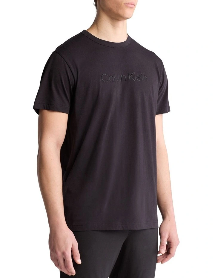 Cotton Sleep Tee in Black image 3