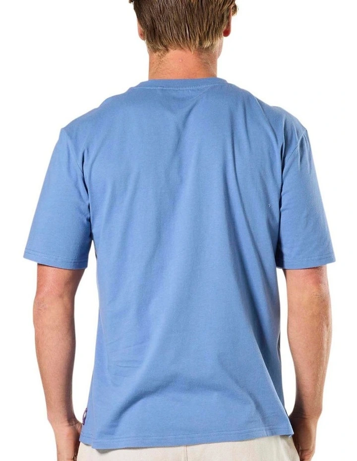 Relaxed Fit Cotton Sleep Tee 2 Pack in Blue image 3
