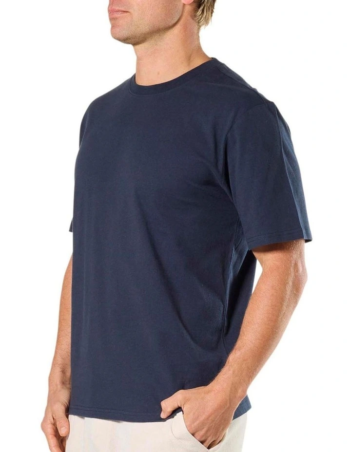 Relaxed Fit Cotton Sleep Tee 2 Pack in Blue image 4