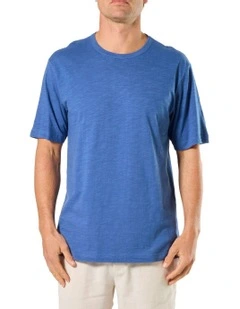 Relaxed Fit Slub Sleep Tee in Blue