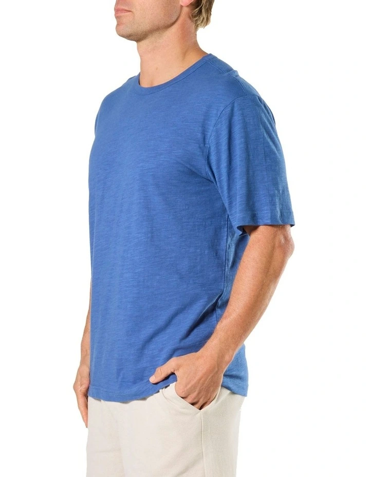 Relaxed Fit Slub Sleep Tee in Blue image 3