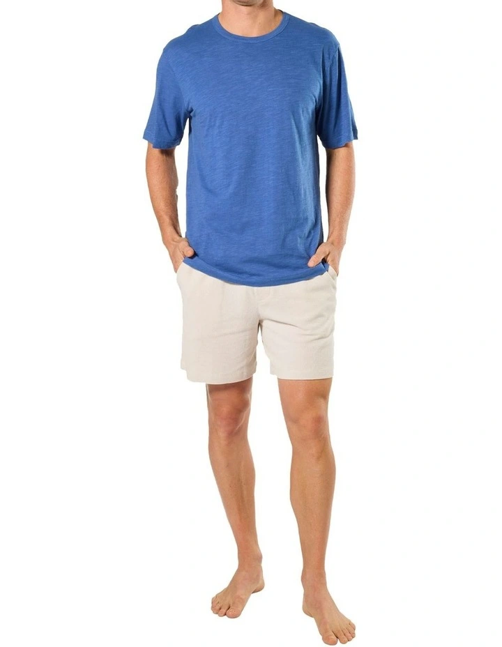 Relaxed Fit Slub Sleep Tee in Blue image 4