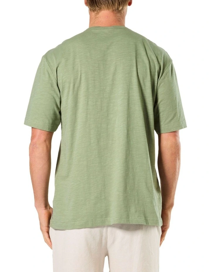 Relaxed Fit Slub Sleep Tee in Green image 2