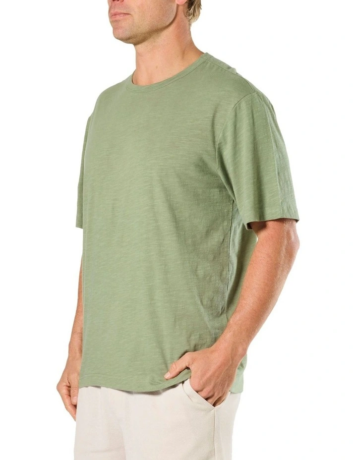 Relaxed Fit Slub Sleep Tee in Green image 3