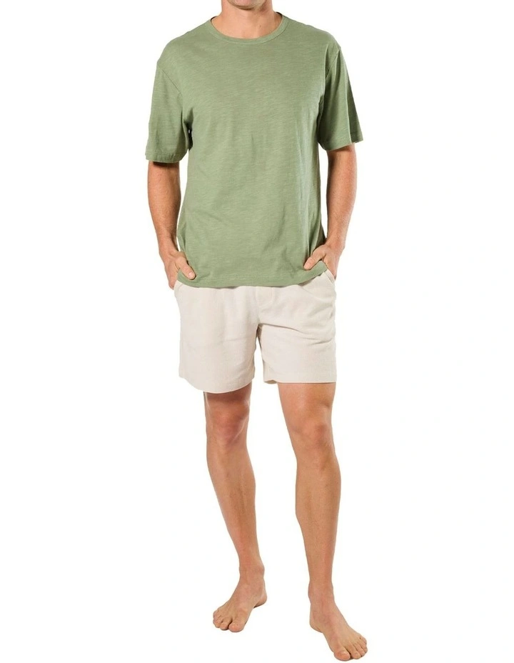 Relaxed Fit Slub Sleep Tee in Green image 4