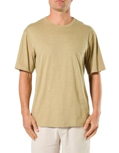 Relaxed Fit Slub Sleep Tee in Beige