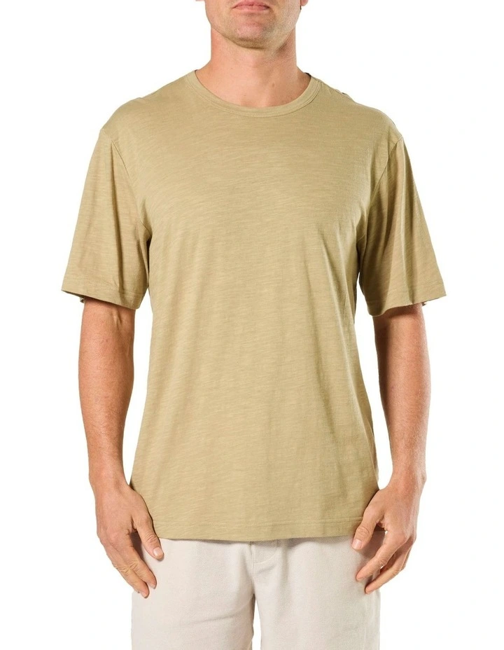 Relaxed Fit Slub Sleep Tee in Beige image 1
