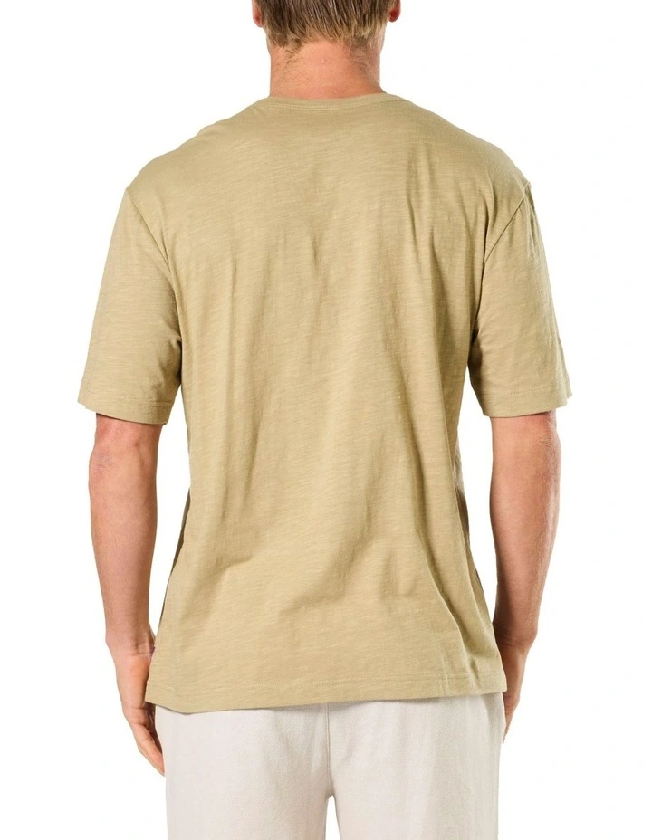 Relaxed Fit Slub Sleep Tee in Beige image 2