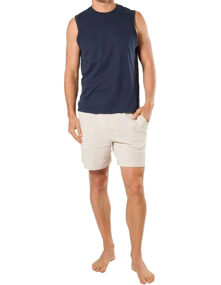 Muscle Sleep Tee in Navy image 4
