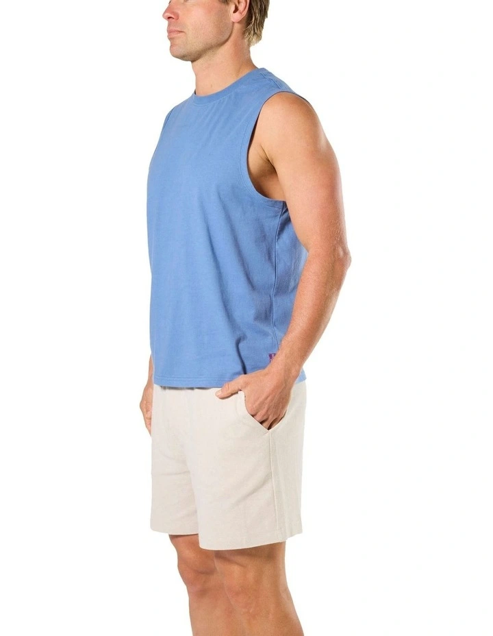 Muscle Sleep Tee in Blue image 3