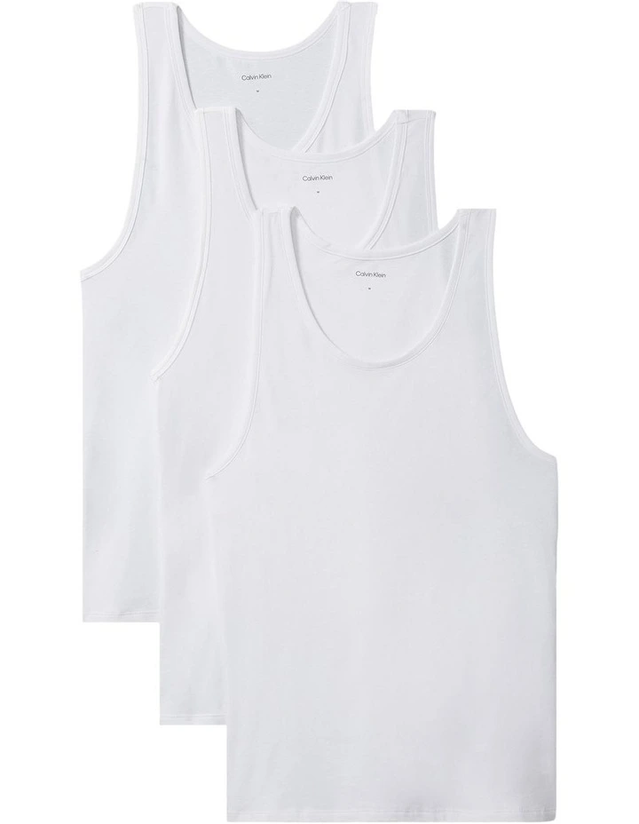 Icon cotton Micro Stretch Tank 3 Pack in White image 1
