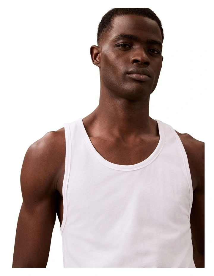 Icon cotton Micro Stretch Tank 3 Pack in White image 6