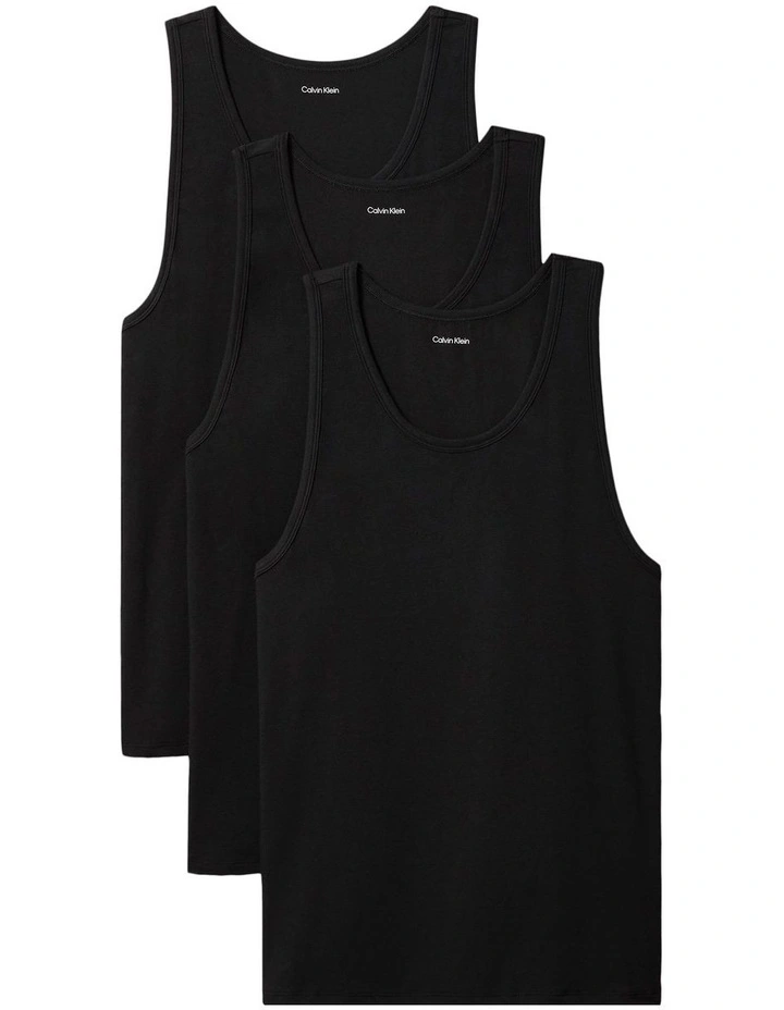 Icon cotton Micro Stretch Tank 3 Pack in Black image 1