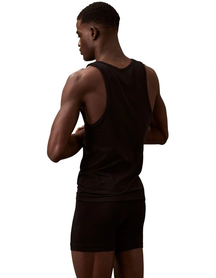 Icon cotton Micro Stretch Tank 3 Pack in Black image 3