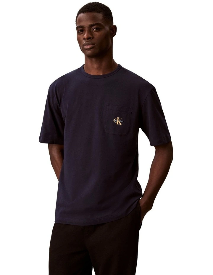 Monogram Sleep Tee in Navy image 1