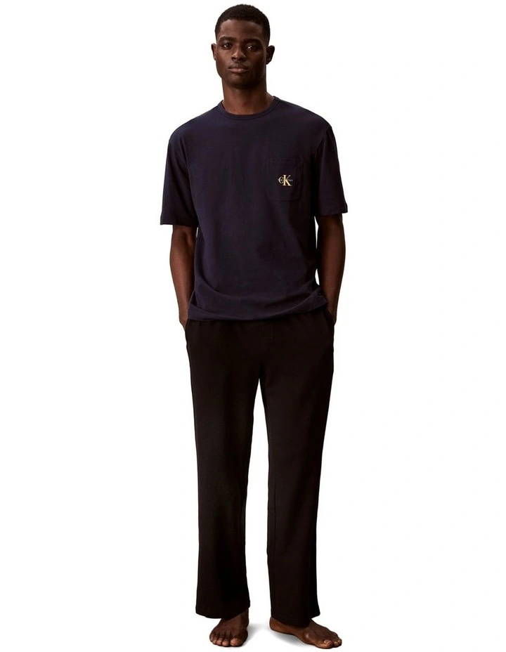 Monogram Sleep Tee in Navy image 4