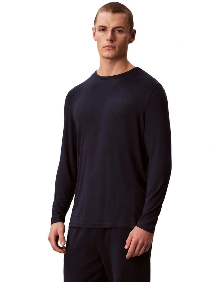 Ultra Soft Modal Long Sleeve Crewneck in Navy image 1