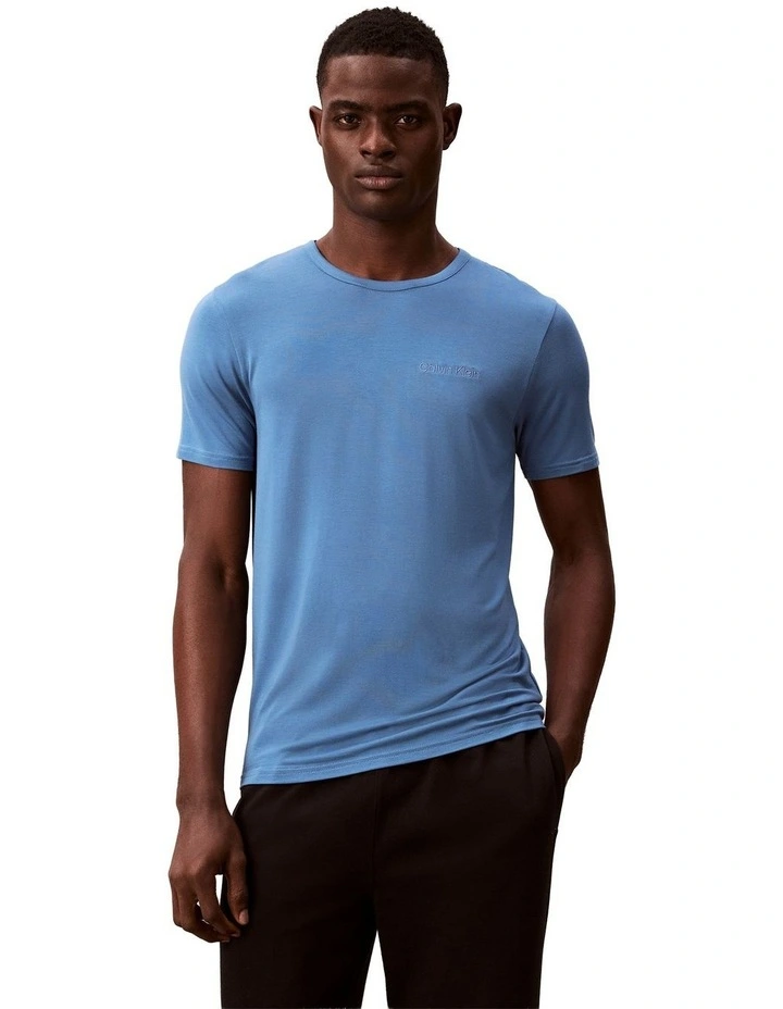 Ultra Soft Modal Crewneck Sleep T-shirt in Liberty Blue image 1