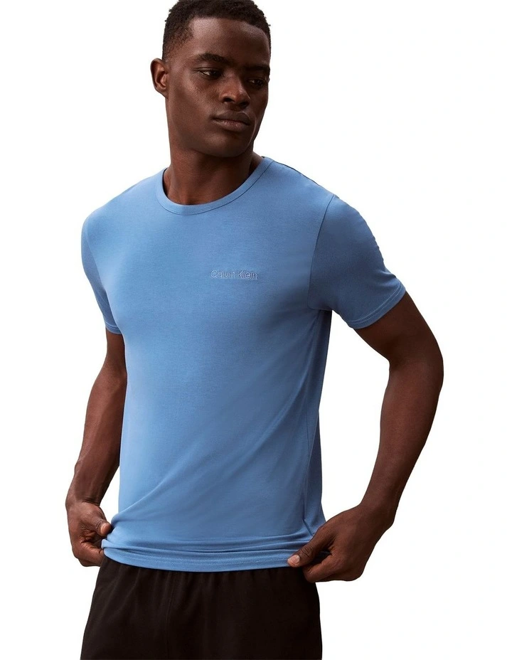Ultra Soft Modal Crewneck Sleep T-shirt in Liberty Blue image 3
