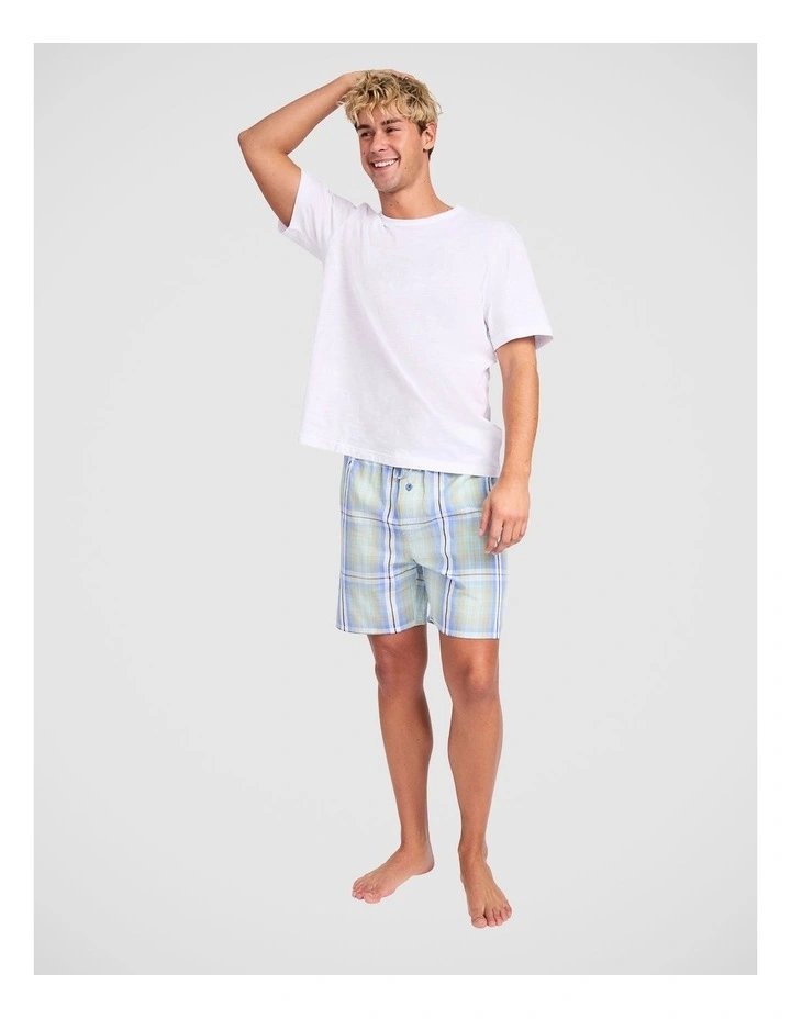 Short Sleeve Cotton Slub Sleep Tee in White image 4