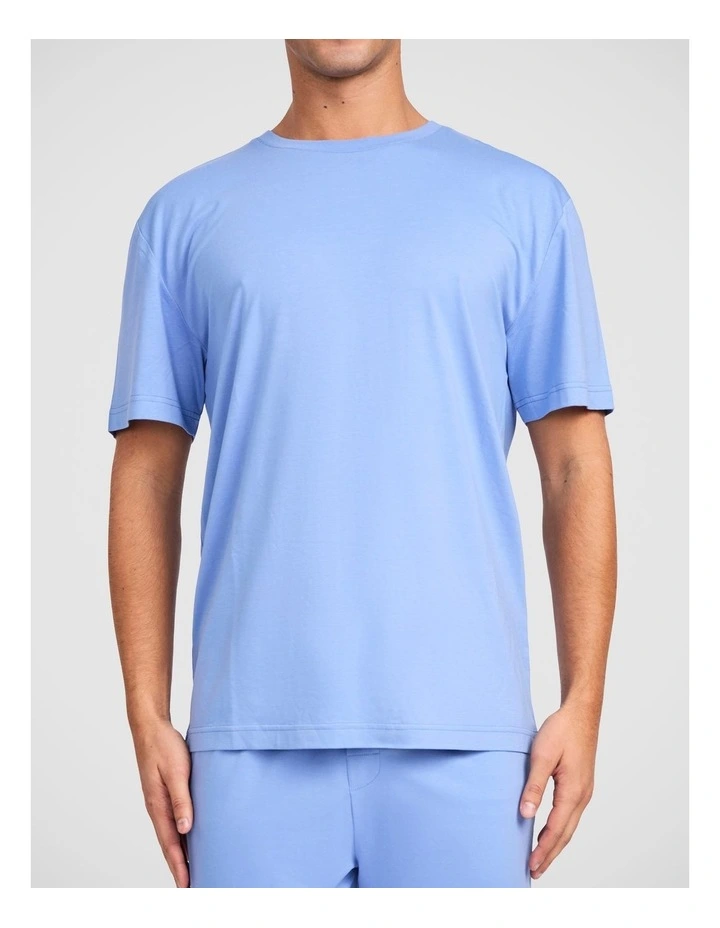 Mens Bamboo Sleep Tee in Blue image 1