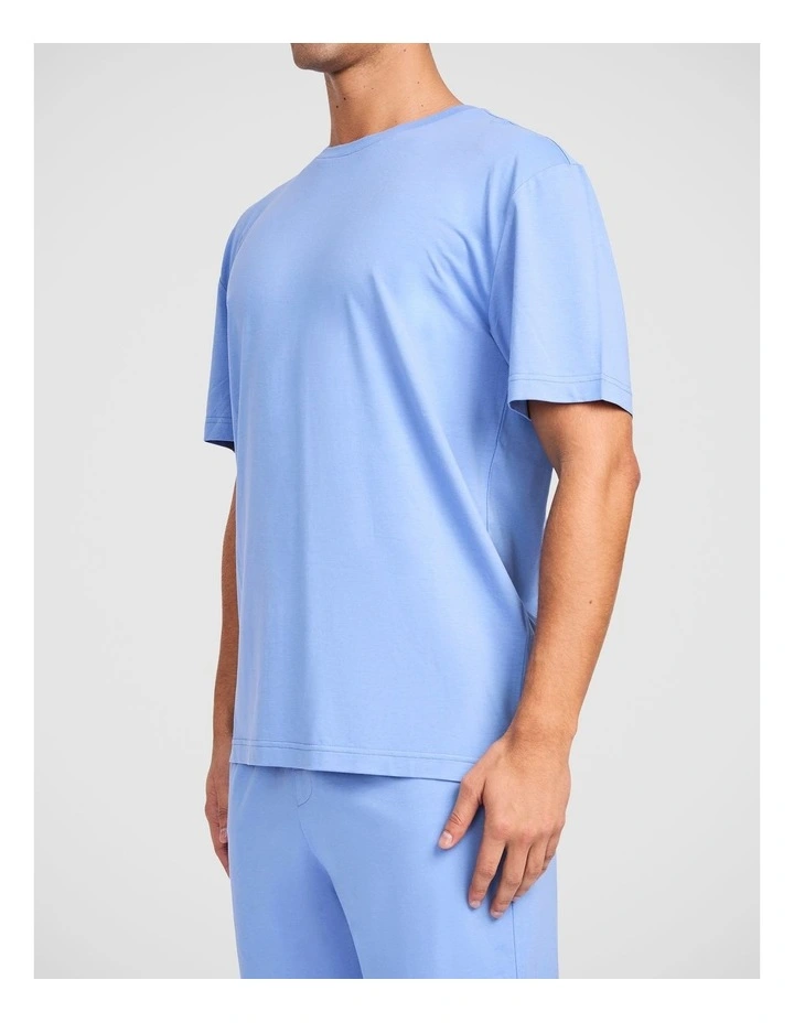 Mens Bamboo Sleep Tee in Blue image 3