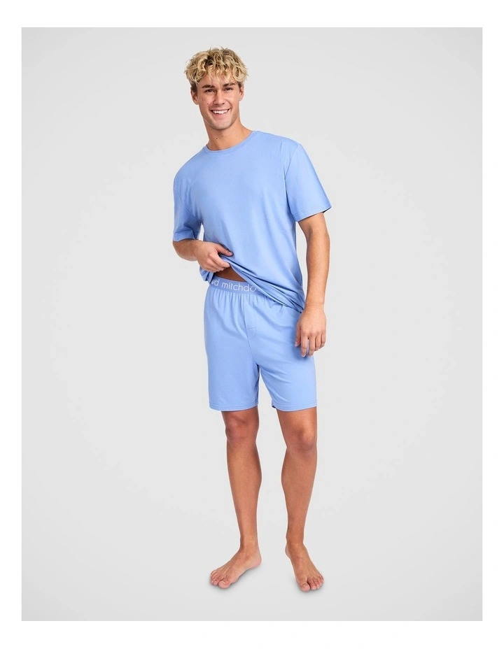 Mens Bamboo Sleep Tee in Blue image 4
