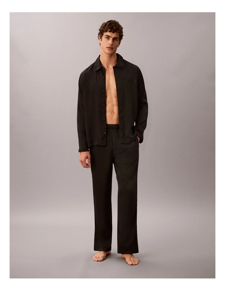 CK Black Matte Shine Button-Down Shirt in Black image 6