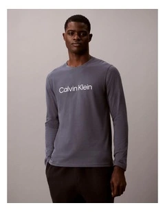 Comfort Cotton Long Sleeve Crew Neck in Blue