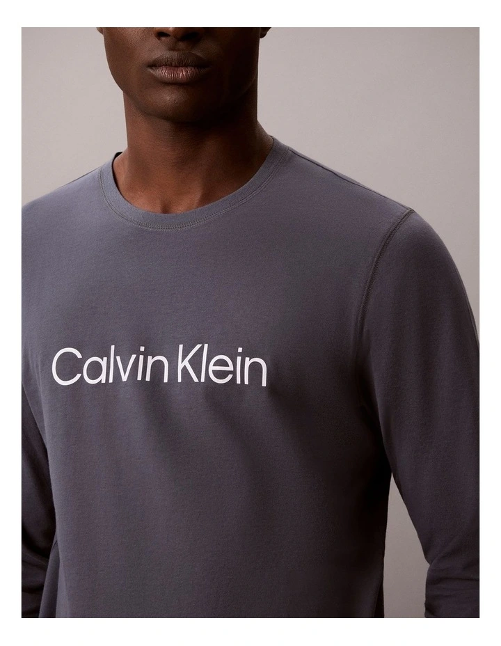 Comfort Cotton Long Sleeve Crew Neck in Blue image 4