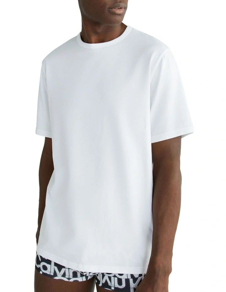 Cotton Stretch Sleep Tee in White image 3