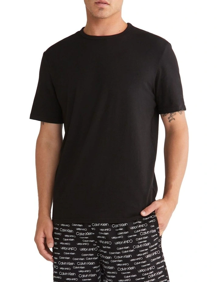 Cotton Stretch Sleep Tee in Black image 1