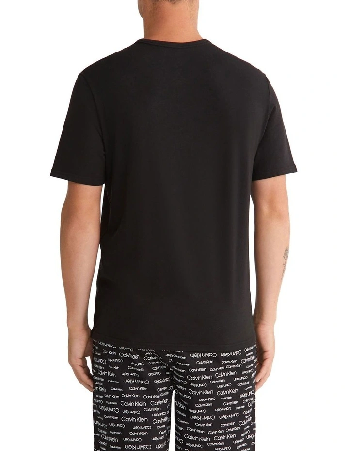 Cotton Stretch Sleep Tee in Black image 2