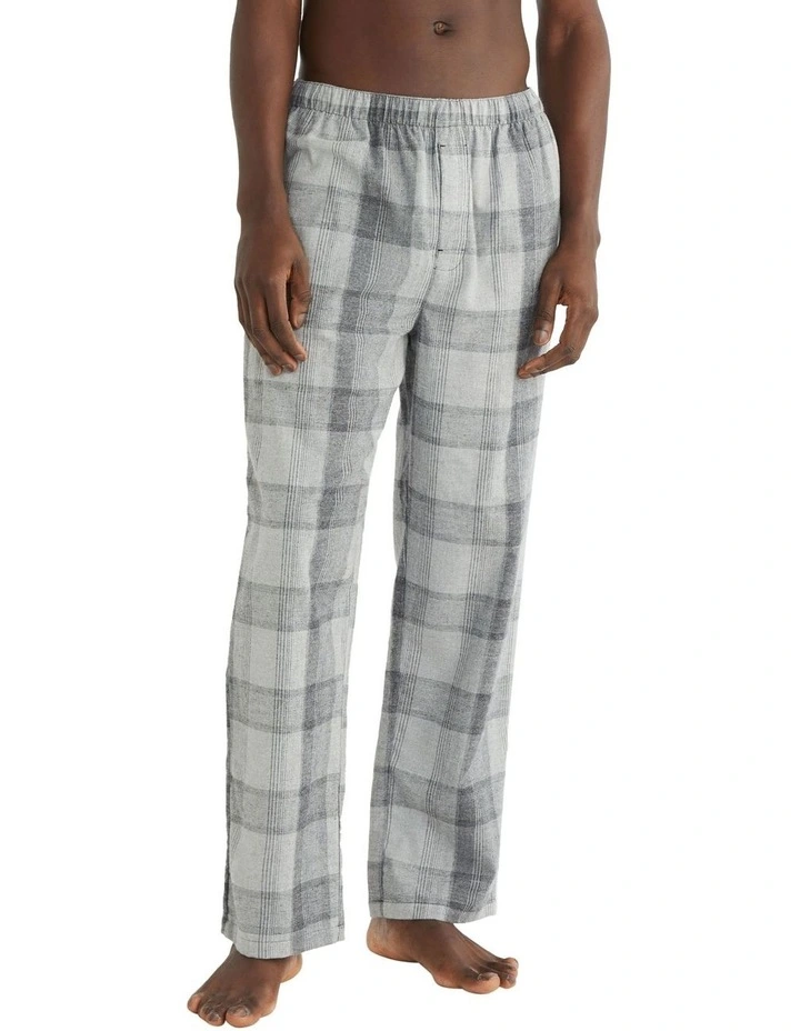 Pure Flannel Sleep Pant in Gradient Check Grey image 1