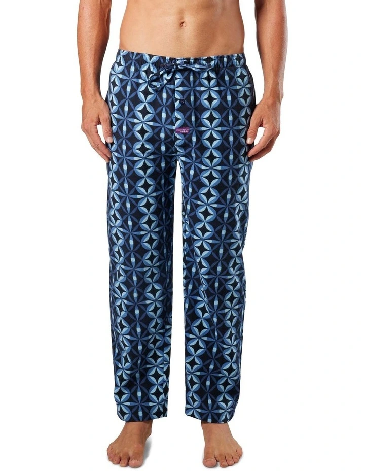 Circle Geo Cotton Flannel Sleep Pant in Navy image 1